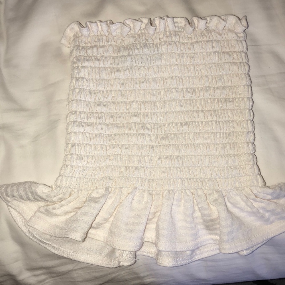 White Strapless Top